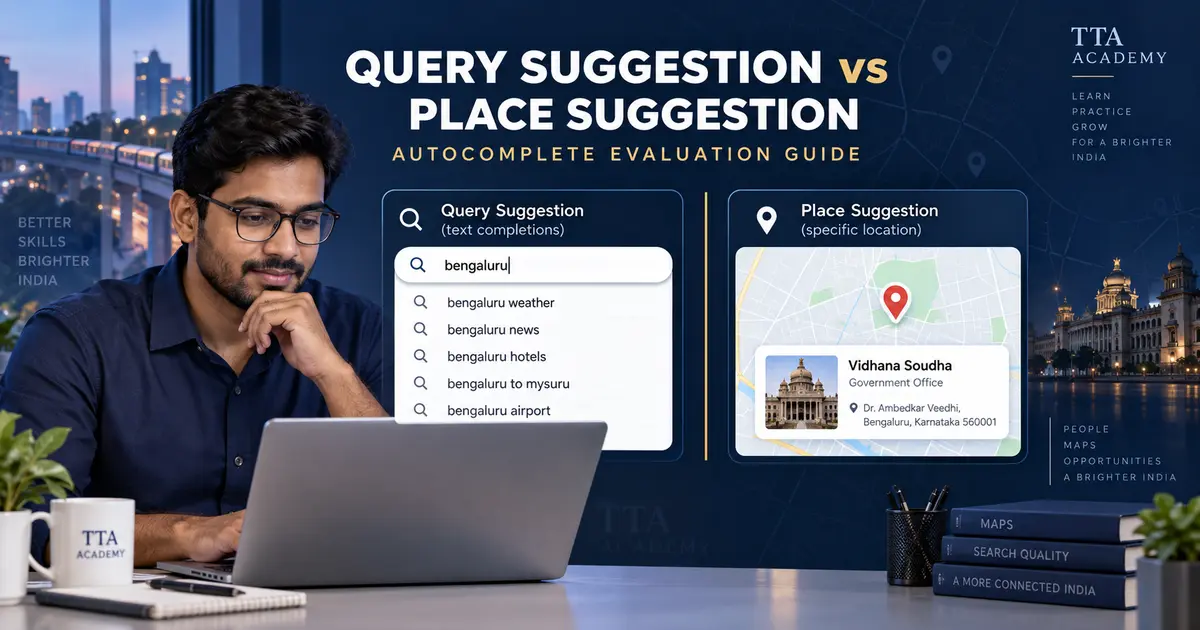 Query suggestion compared with place suggestion in an autocomplete interface